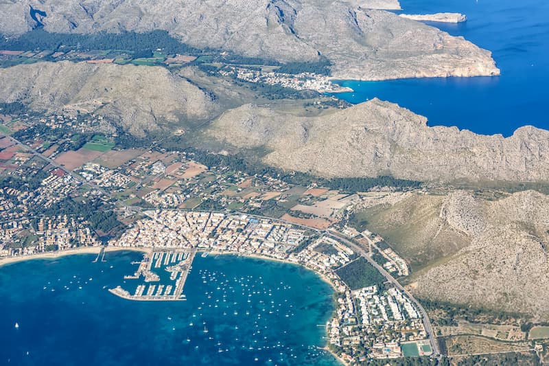 Aerial view of port pollensa