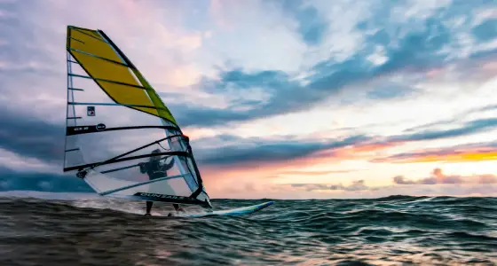 Woman kitesurfing in Puerto Pollensa